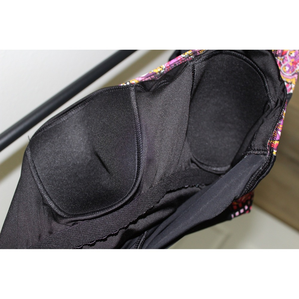 Lands End Womens 14P One Piece Swimsuit Pink Purple Paisley Medallion Black 14 P - Picture 5 of 8